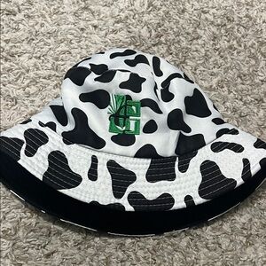 Cow Print Bucket Hat with Embroidery